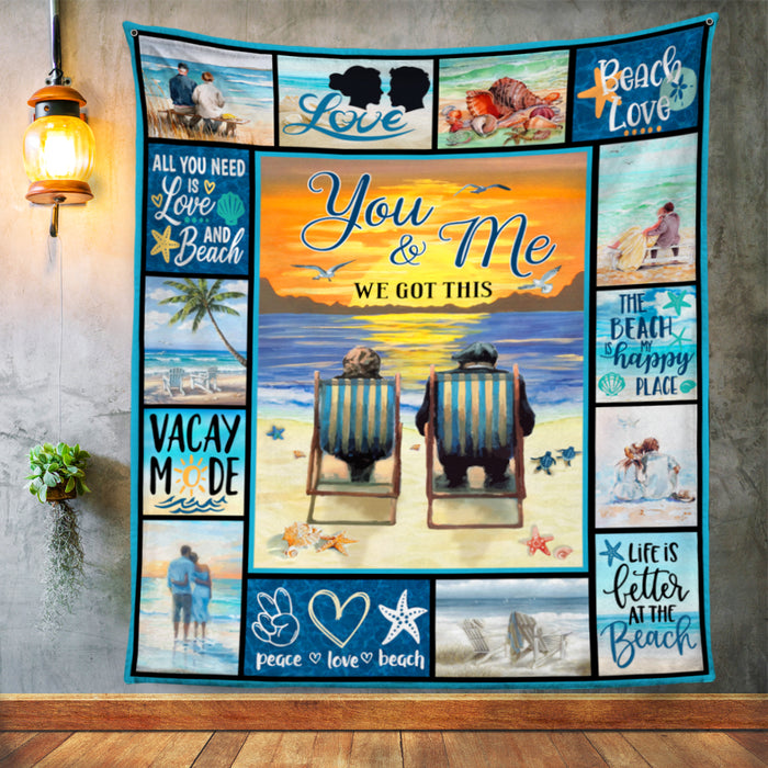 Beach Couple Fleece Blanket JN292 73O57 1