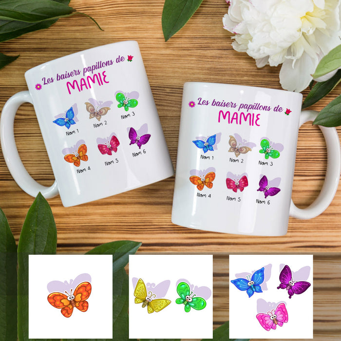 Personalized Grandma Butterfly Grand-mère French Mug AP95 30O53 1
