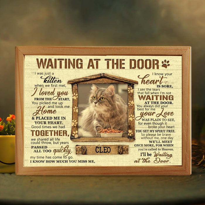 Personalized Gift For Cat Lover Waiting At The Door Picture Frame Light Box 31663 1