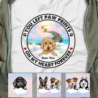 Personalized You Left Paw Prints on My Heart Dog Memorial T Shirt AP33 67O53 thumb 1