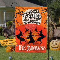 Personalized Witches Welcome Halloween Flag JL211 29O58 thumb 1