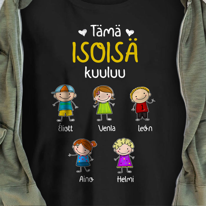 Personalized Grandma Belongs Finnish Isoäiti T Shirt AP72 81O34 1