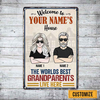 Personalized Grandpa Grandma Live Here Metal Sign JL71 30O58 thumb 1