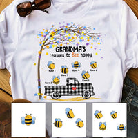 Personalized Bee Happy Mom Grandma T Shirt MR292 65O57 thumb 1