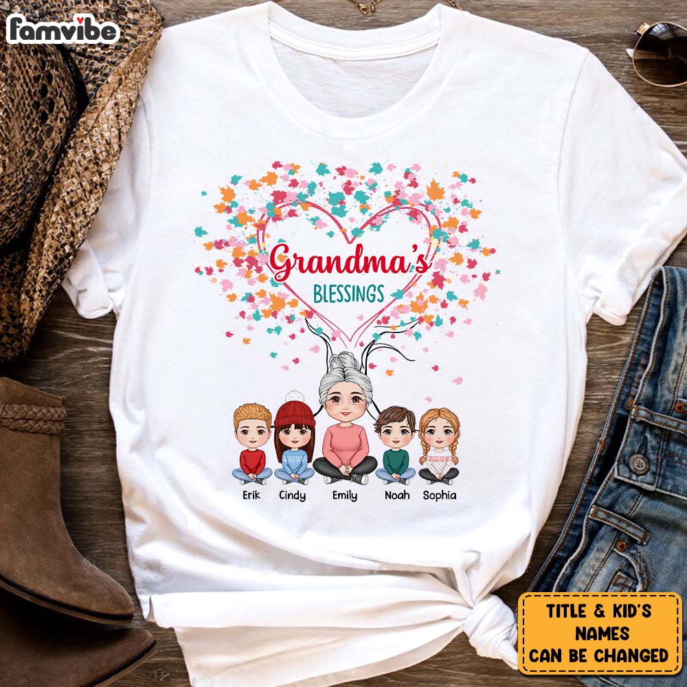 Personalized Grandma's Blessings Shirt Hoodie Sweatshirt 30504 Primary Mockup
