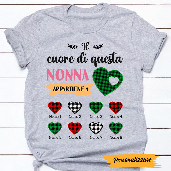 Personalized Mom Grandma Heart Italian Mamma Nonna Cuore T Shirt AP1311 95O47 1