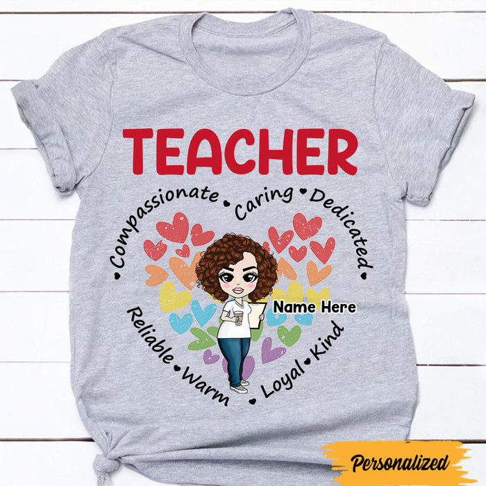 Personalized Teacher Compassionate Caring  T Shirt JL61 95O47 1