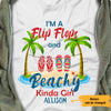 Personalized Beach Flip Flops Girl White T Shirt JN291 95O65 1