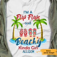 Personalized Beach Flip Flops Girl White T Shirt JN291 95O65 thumb 1