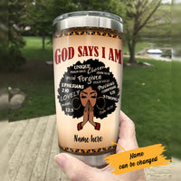 Personalized God Says BWA Steel Tumbler JL311 85O57 thumb 1