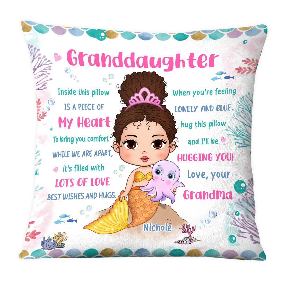 Personalized Gift For Granddaughter Hug This Pillow Mermaid 30731 Primary Mockup