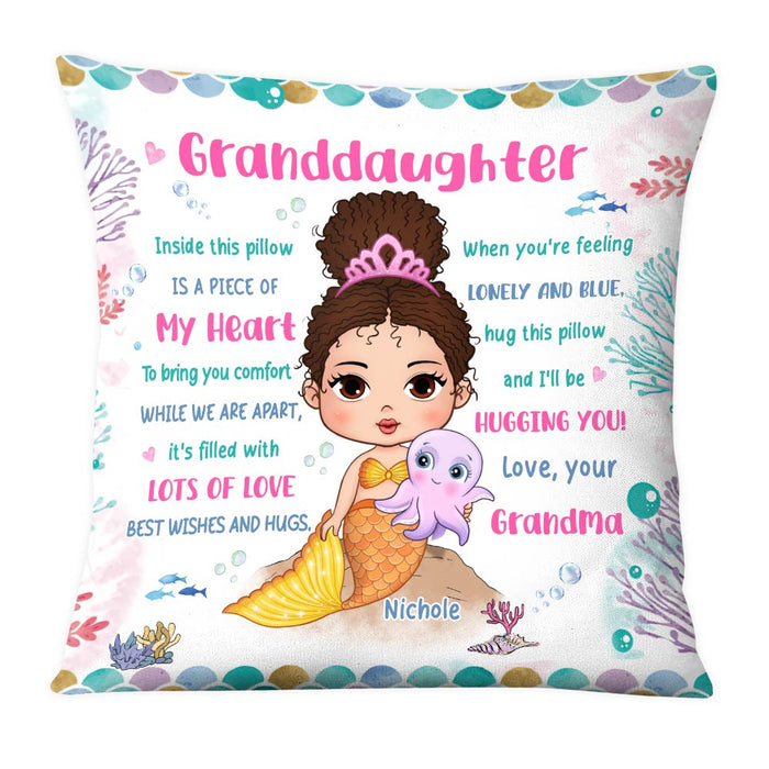 Personalized Gift For Granddaughter Hug This Pillow Mermaid Pillow 30731 1