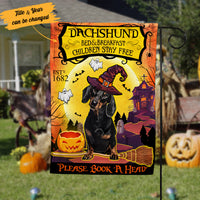 Personalized Dachshund Dog Bed and Breakfast Halloween Flag AG191 87O53 thumb 1