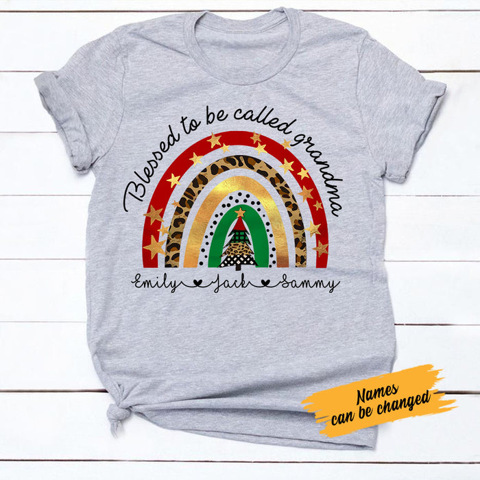 Personalized Blessed To Be Called Grandma Christmas T Shirt OB302 30O58 1