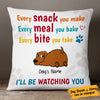 Personalized Dog Watching Every Bite Pillow  DB293 81O53 (Insert Included) 1