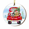 Personalized Dog Lover Red Truck Christmas Leds Circle Ornament OB126 58O34 1