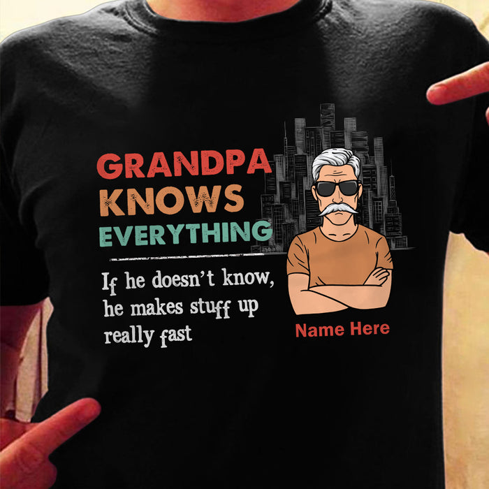 Personalized Grandpa Knows Everything T Shirt MR224 26O53 1