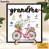 Personalized Gift For Nana Grandma Bicycle With Flowers 2 Layered Wooden Plaque 31546 thumb 1
