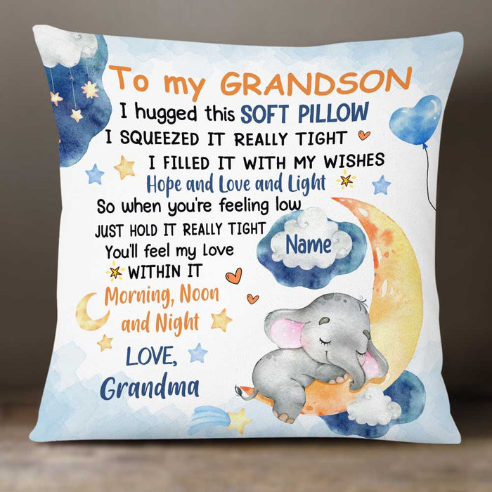 Personalized Mom Grandma Elephant Hug This Pillow FB162 30O34 1