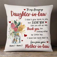 Personalized Daughter In Law Flower Pillow MR33 81O53 (Insert Included) thumb 1