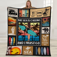 The Sea Is Calling I Must Go Fleece Blanket JN252 30O47 thumb 1