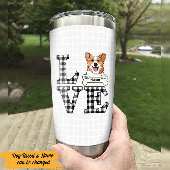 Personalized Love Dog Steel Tumbler DB32 30O47 1