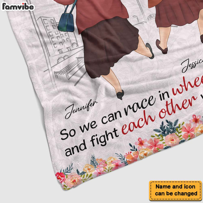 Personalized Friends Gift Grow Old Together So We Can Race In Wheelchairs Blanket 31467 1