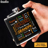 Personalized Gift For Grandpa Word Art Leather Hip Flask 32230 1