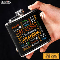 Personalized Gift For Grandpa Word Art Leather Hip Flask 32230 thumb 1