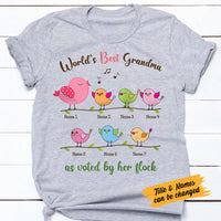 Personalized Mom Grandma Birds T Shirt MR302 30O58 thumb 1