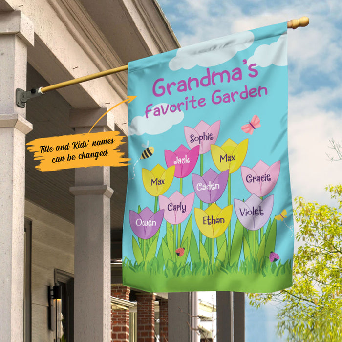 Personalized Grandma Gardening Garden Flag JL66 95O58 1