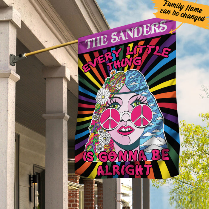 Personalized Hippie Girl Flag JL112 30O57 1