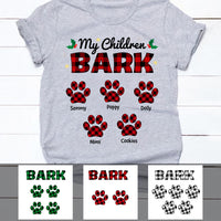 Personalized Dog Mom My Children Bark Buffalo Plaid T Shirt OB142 30O47 thumb 1