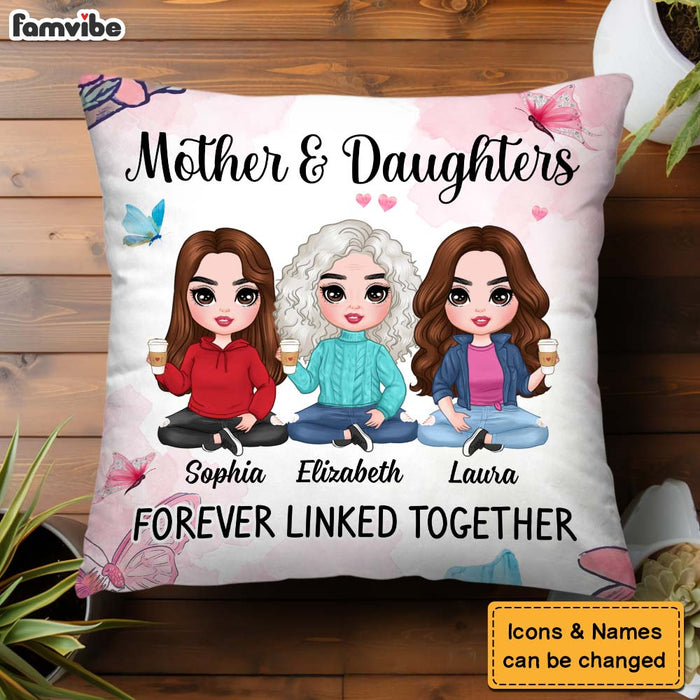 Personalized Gift Mom Daughter Forever Linked Together Pillow 31070 1