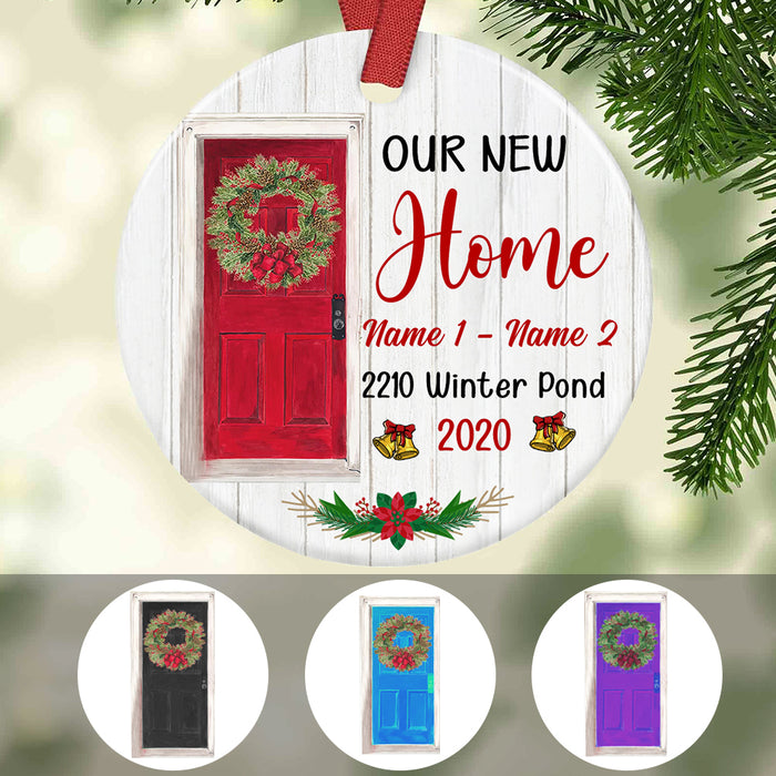 Personalized Red Door First Christmas New Home  Ornament OB264 81O34 1
