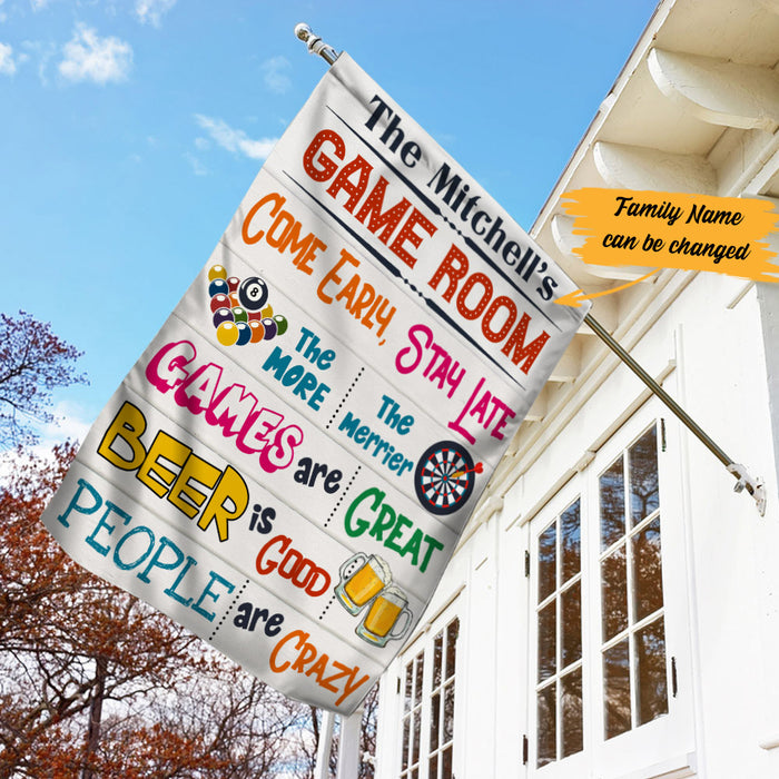 Personalized Good Beer Billiards & Dart Game Flag AG131 28O53 1