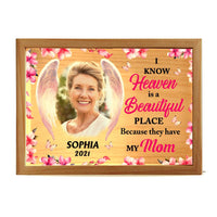 Personalized Heaven Is A Beautiful Place Memorial Loss Of Mom Picture Frame Light Box 31548 thumb 1