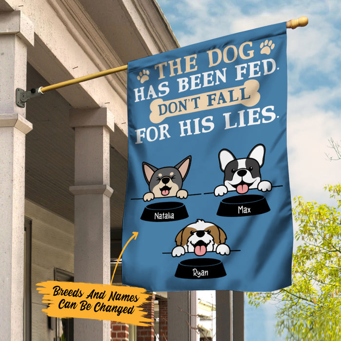 Personalized Dog Has Been Fed Garden Flag JL72 67O57 1