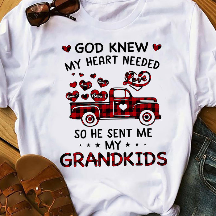 Personalized Grandma God Sent Grandkids T Shirt MR261 30O36 1