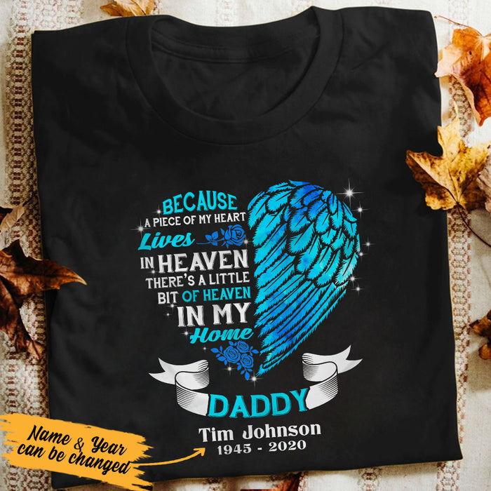 Personalized Heaven In Our Home Dad Memorial T Shirt JL292 73O53 - Famvibe