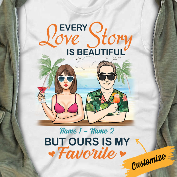 Personalized Couple Beach Love Story T Shirt JN151 30O34 1