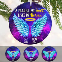 Personalized Memorial Mom Dad A Pieace Of My Heart Ornament OB72 87O60 thumb 1