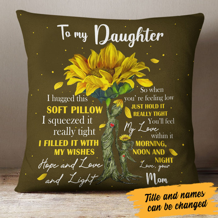 Personalized Daughter Sunflower Tree Pillow JR281 95O60 1