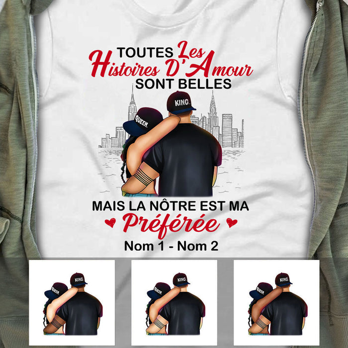 Personalized Couple French Coupler Love Story T Shirt MR294 30O53 1
