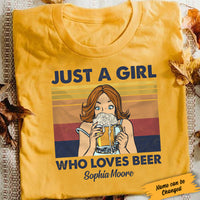 Personalized Beer Girl Just A Girl T Shirt JL272 30O34 thumb 1