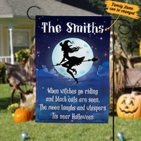 Personalized Halloween Witches Go Riding Flag JL171 30O57 thumb 1