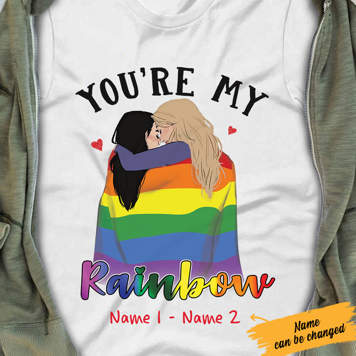 Personalized You Are My Rainbow LGBT Lesbian Love T Shirt SB154 73O57 1