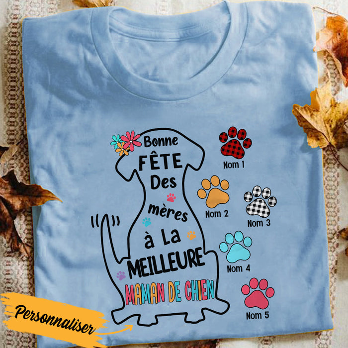 Personalized French Maman Grand-mère Chien Dog Mom Grandma T Shirt AP151 65O36 1