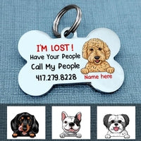 Personalized Dog Mom Call My People Bone Pet Tag NB51 85O47 thumb 1