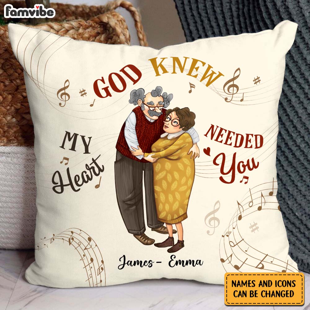 Personalized Couple Gift God Knew My Heart Needed You Pillow 31006 Primary Mockup